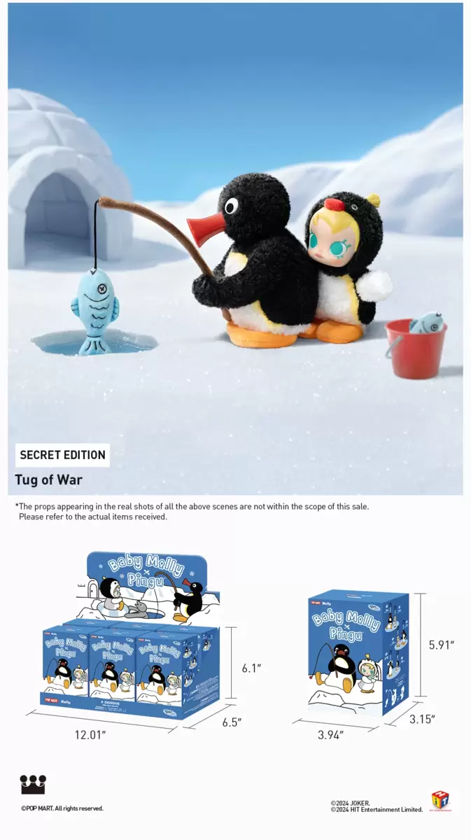 Caja sorpresa con colgante de peluche de vinilo de la serie Baby Molly × Pingu Happy Fishing Caja sorpresa con colgante de peluche de vinilo de la serie Baby Molly × Pingu Happy Fishing