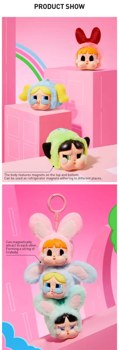 CRYBABY × Serie Las Chicas Superpoderosas – Caja sorpresa de peluche con cara de vinilo CRYBABY × Serie Las Chicas Superpoderosas – Caja sorpresa de peluche con cara de vinilo