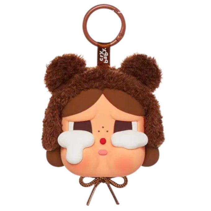 Estuche de vinilo para auriculares de peluche con cara de Crybaby «El amor nos hace llorar»