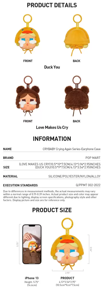 Estuche para auriculares CRYBABY Serie Llorando de Nuevo Estuche para auriculares CRYBABY Serie Llorando de Nuevo
