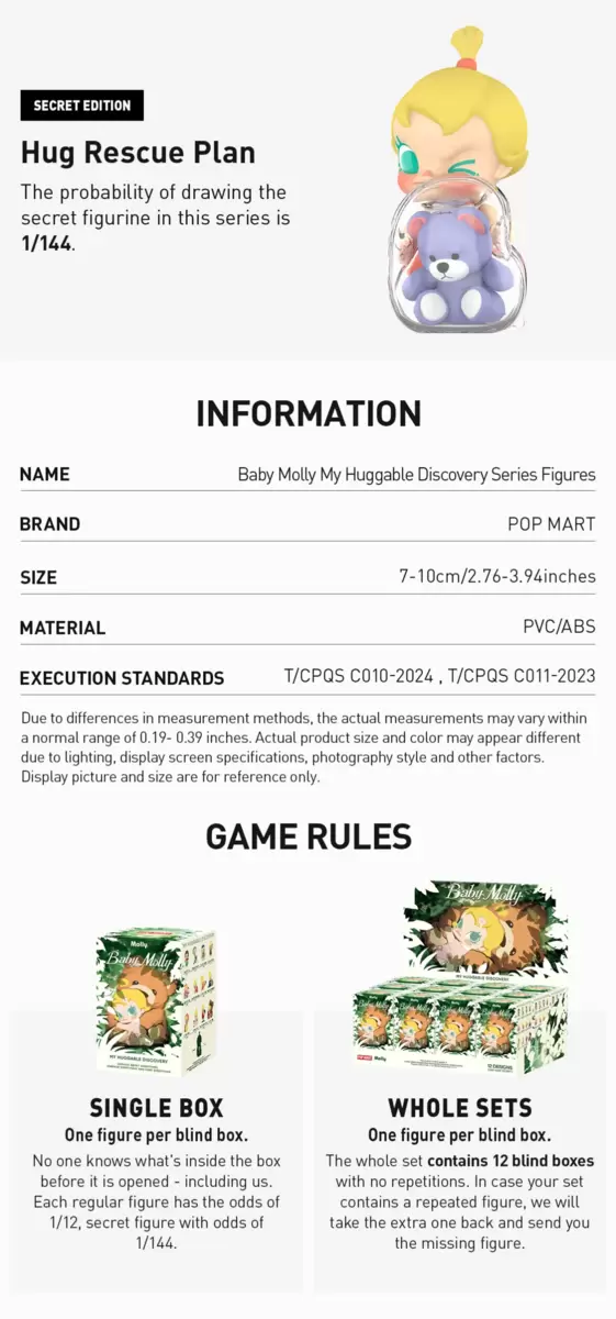 Figuras abrazables de la serie Discovery de Baby Molly Figuras abrazables de la serie Discovery de Baby Molly
