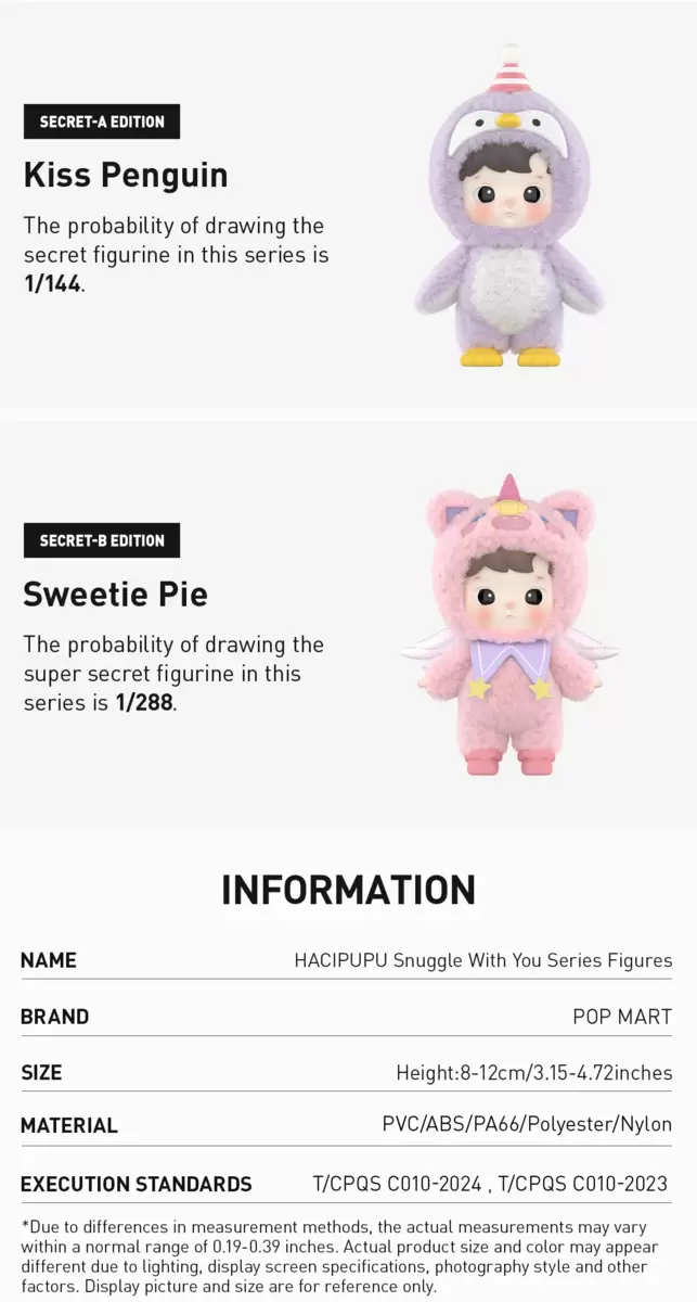 Figuras de la serie Snuggle With You de HACIPUPU Figuras de la serie Snuggle With You de HACIPUPU