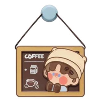 Imán para nevera de la fábrica de café Pop Bean «Amante del café con leche, gelatina y pino»