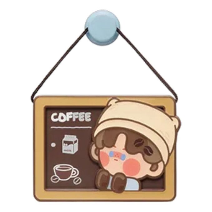 Imán para nevera de la fábrica de café Pop Bean «Amante del café con leche, gelatina y pino»
