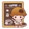 Imán para nevera de la fábrica de café Pop Bean «Dimoo recién molido a mano»