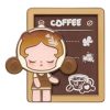 Imán para nevera de la fábrica de café Pop Bean «Momento del café Skullpanda»