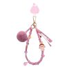 Llavero de fiesta con pompones Labubu «Rojo rosa»