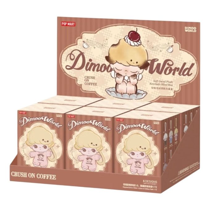Llavero de peluche Dimoo «Crush on Coffee» (caja sellada, 6 cajas sorpresa)