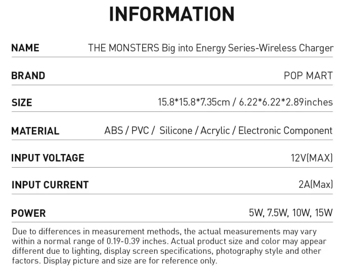 LOS MONSTRUOS Serie Big Into Energy – Cargador inalámbrico