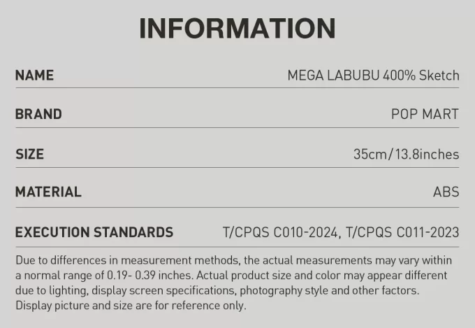 MEGA LABUBU 400% Boceto
