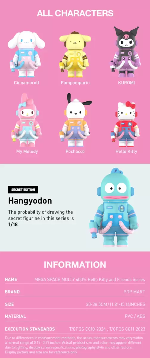 MEGA SPACE MOLLY 400% Serie Hello Kitty y sus amigos MEGA SPACE MOLLY 400% Serie Hello Kitty y sus amigos