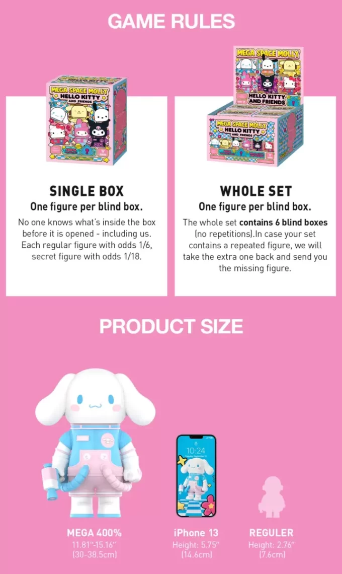 MEGA SPACE MOLLY 400% Serie Hello Kitty y sus amigos MEGA SPACE MOLLY 400% Serie Hello Kitty y sus amigos