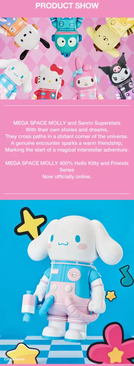 MEGA SPACE MOLLY 400% Serie Hello Kitty y sus amigos MEGA SPACE MOLLY 400% Serie Hello Kitty y sus amigos