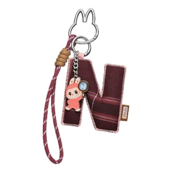 Pin Labubu para colgante de letra de amor «N»