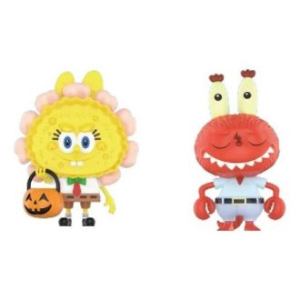 Pop Mart x Bob Esponja Los Monstruos Labubu «Jack O Lantern y el Sr. Cangrejo x Zimomo»