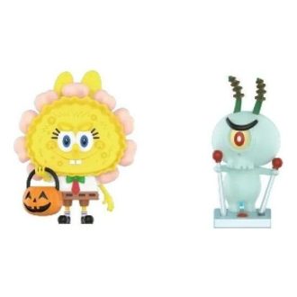 Pop Mart x Bob Esponja Los Monstruos Labubu «Jack O Lantern y Plankton x Tycoco»