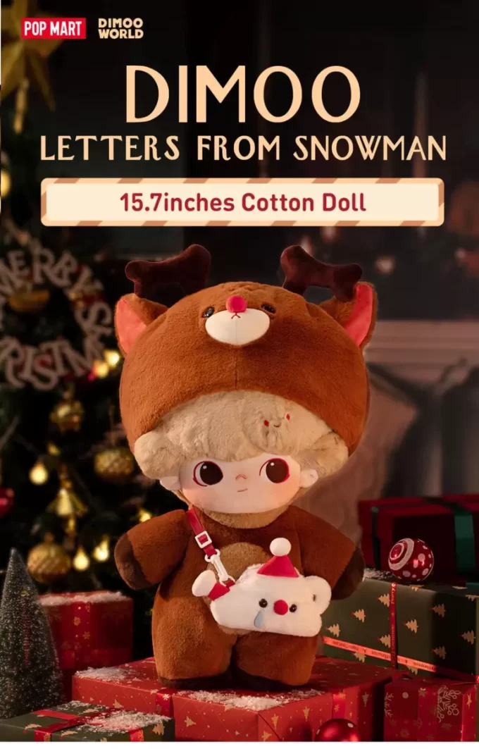Serie DIMOO «Letras del muñeco de nieve» –  Muñeca de algodón de 15,7 pulgadas