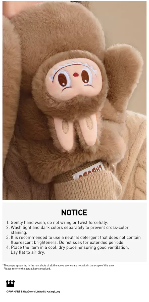 Serie navideña cálida y esponjosa: guantes de peluche LABUBU Serie navideña cálida y esponjosa: guantes de peluche LABUBU
