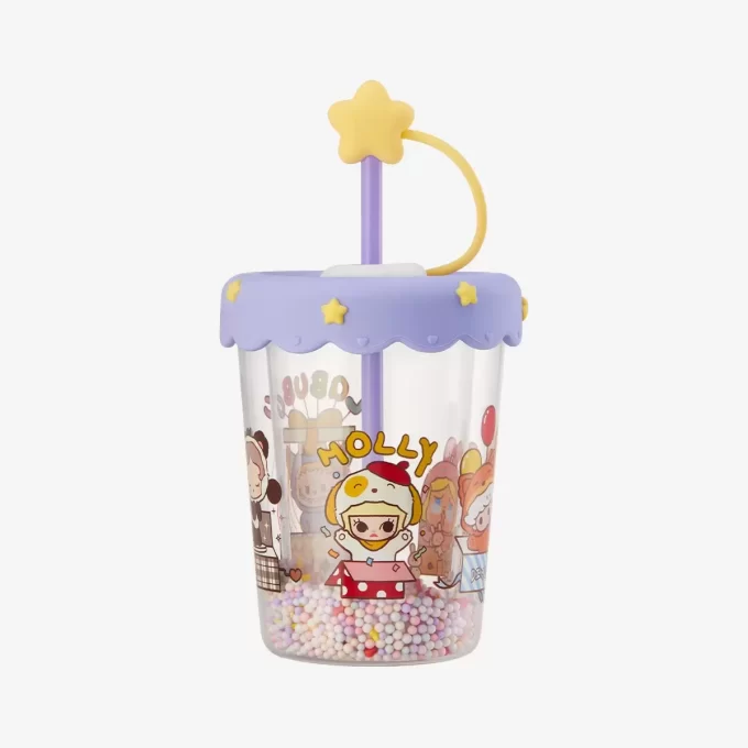 Vaso con pajita agitadora de doble capa para fiesta de pijamas POP BEAN Vaso con pajita agitadora de doble capa para fiesta de pijamas POP BEAN