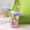 Vaso con pajita agitadora de doble capa para fiesta de pijamas POP BEAN Vaso con pajita agitadora de doble capa para fiesta de pijamas POP BEAN