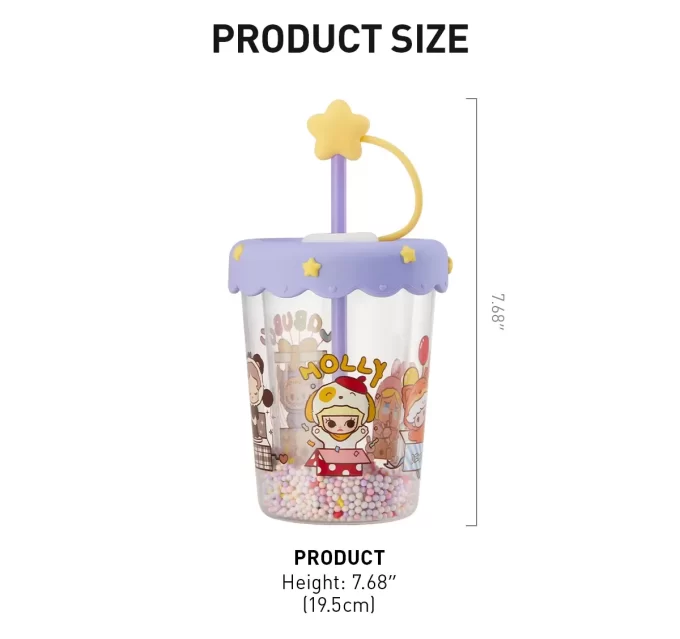 Vaso con pajita agitadora de doble capa para fiesta de pijamas POP BEAN Vaso con pajita agitadora de doble capa para fiesta de pijamas POP BEAN