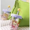 Vaso con pajita agitadora de doble capa para fiesta de pijamas POP BEAN Vaso con pajita agitadora de doble capa para fiesta de pijamas POP BEAN